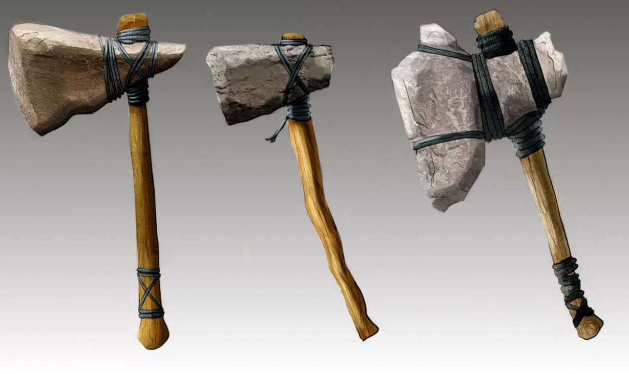 Как древние люди изготавливали инструменты. Каменный топор более современного вида. Фото.