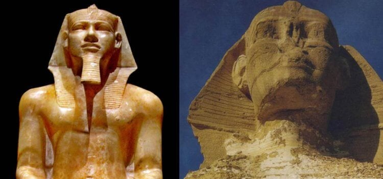 Как выглядит Сфинкс в Египте. Сфинкс имеет сходства с фараоном Хефреном, также известным как Хафра. Фото.