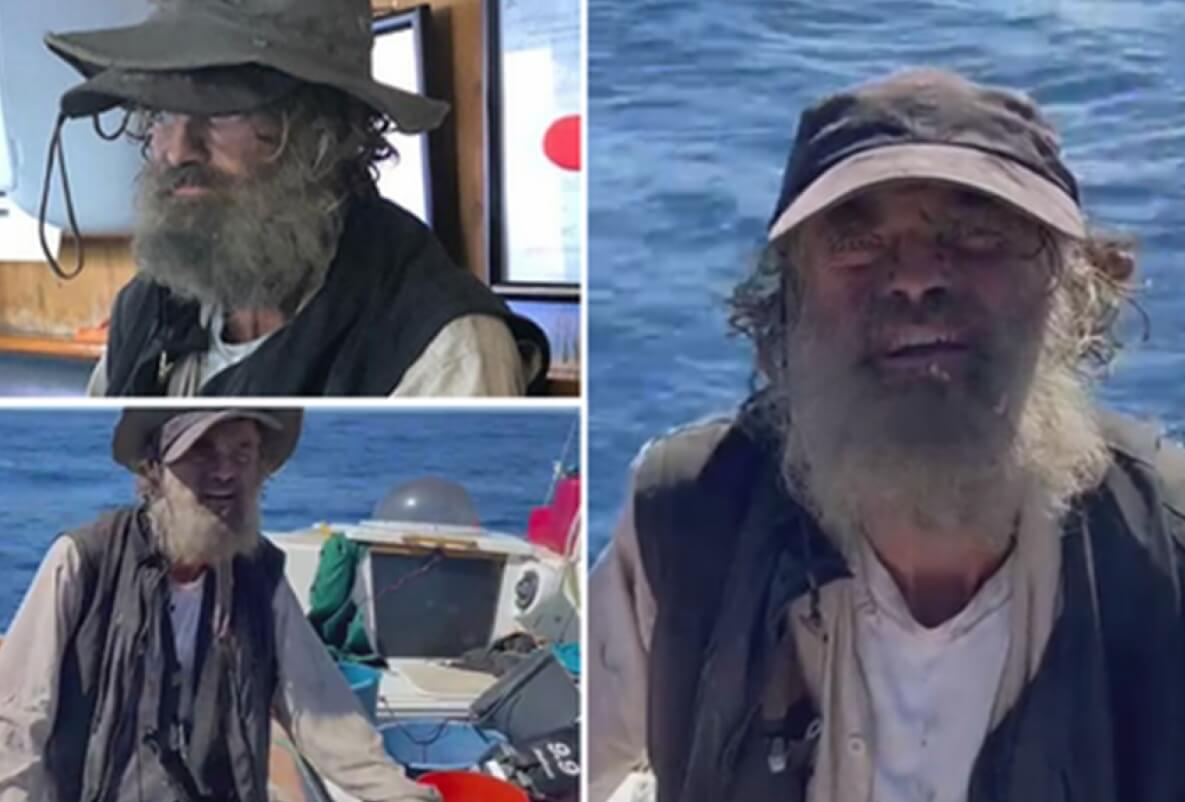 Человек выживший в океане в 2023 году. Моряк Тим Шэддок пробыл в Тихом океане 3 месяца и выжил. Фото.
