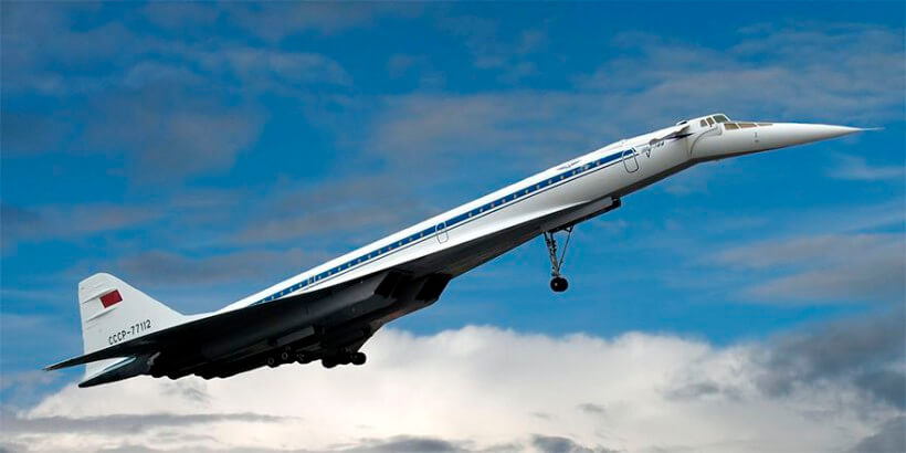 Гражданская сверхзвуковая авиация. Советский сверхзвуковой пассажирский самолет Ту-144. Фото.