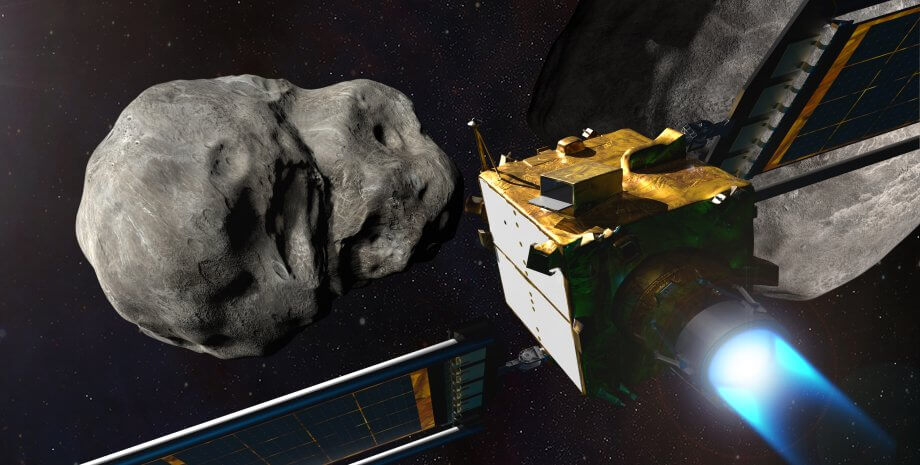 Почему астероид Диморфос изменяет свою скорость. Космический аппарат DART. Фото.