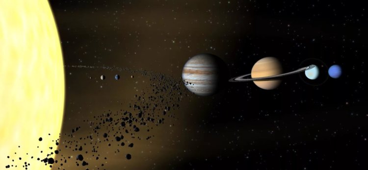 К Земле приближаются астероиды. Более 98% астероидов находятся в главном поясе астероидов, между орбитами Марса и Юпитера. Фото.