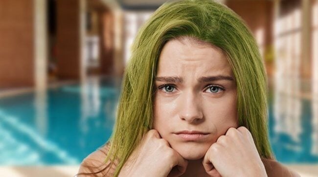 Почему после бассейна волосы становятся зелеными и как этого избежать. Фото.