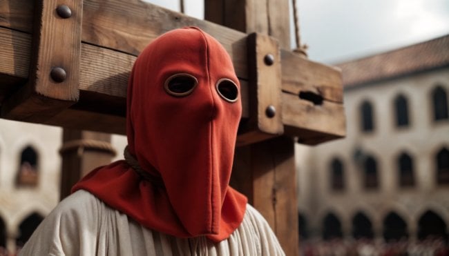 Почему средневековые палачи на самом деле не носили красные маски. Фото.