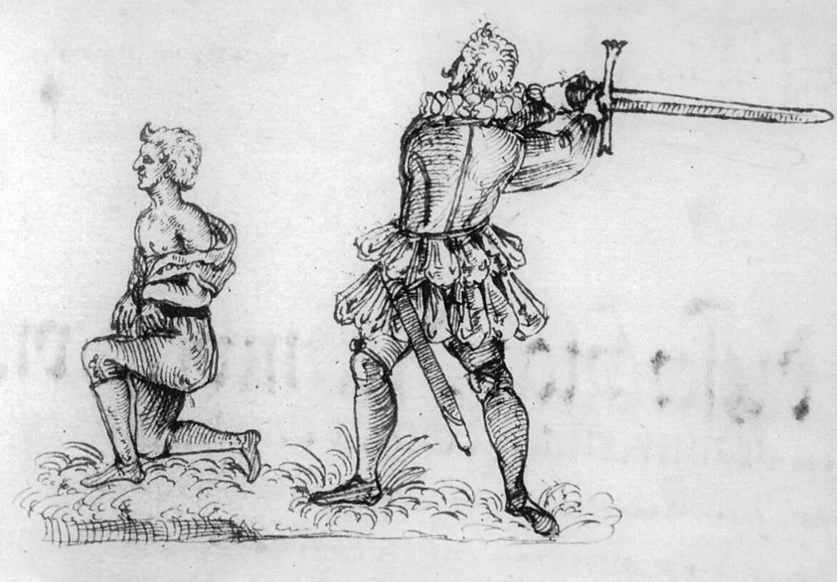 Какими были настоящие палачи. Рисунок, на котором изображена работа Франца Шмидта. Фото.