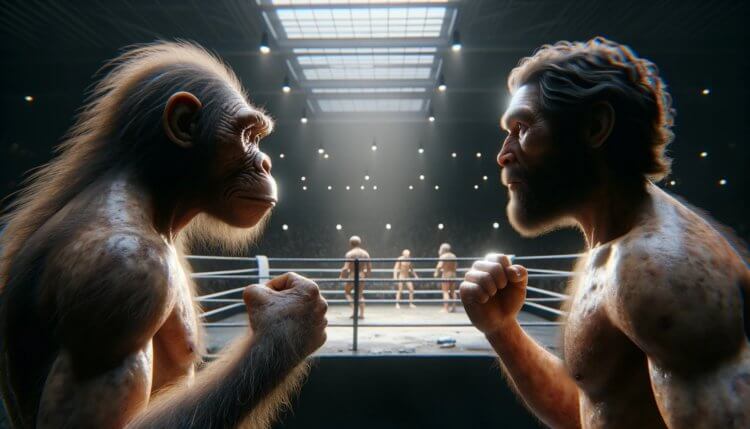 Кто бы победил на боксерском ринге: неандерталец или современный человек? Бой между современным человеком и неандертальцем был бы долгим и интересным. Фото.