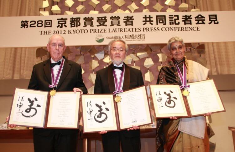 Какие премии дают математикам. Медаль и диплом премии Киото. Фото.