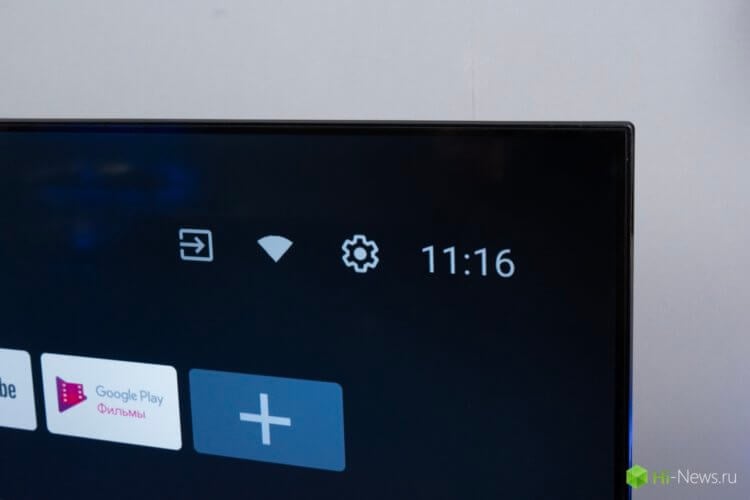 Телевизор на Android TV. Доступ к настройкам всегда под рукой. Фото.