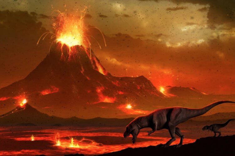 Астероид — не единственная причина гибели динозавров, есть еще один виновник. Ученые предполагают, что в гибели динозавров виноват не только астероид, но и вулканы. Фото.