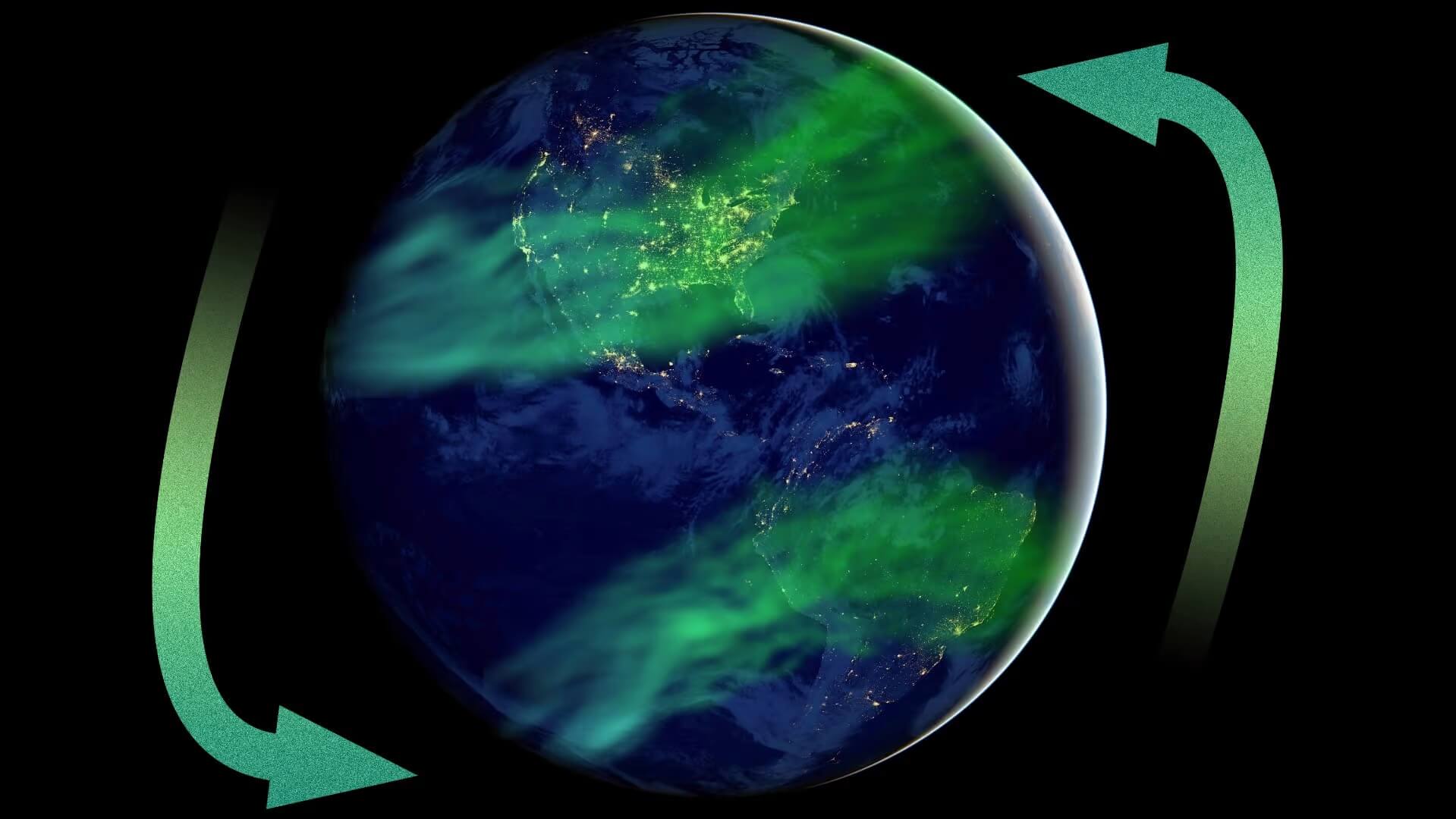 Смена магнитных полюсов 42 тысячи лет назад. Магнитное поле Земли создает магнитный “пузырь”, называемый магнитосферой, над самой верхней частью атмосферы, слоем ионосферы. Фото.