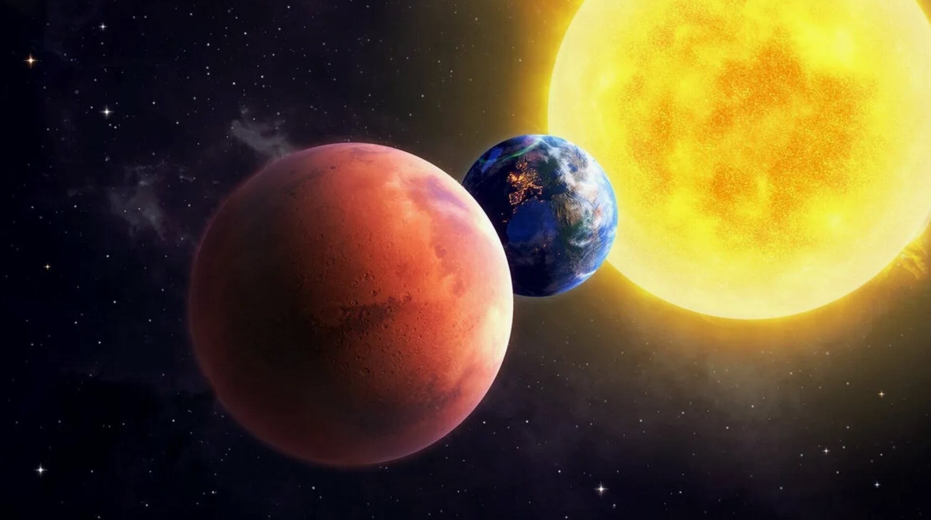 Потеря связи между Землей и Марсом. Передаче сигналов с Земли на Марс в ноябре 2023 года будет мешать Солнце. Фото.