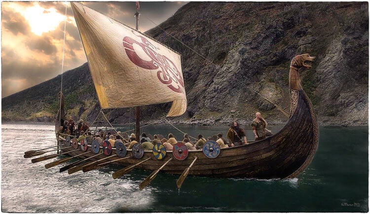 Древний курган в Норвегии. Все обнаруженные корабли в Норвегии были военными. Фото.