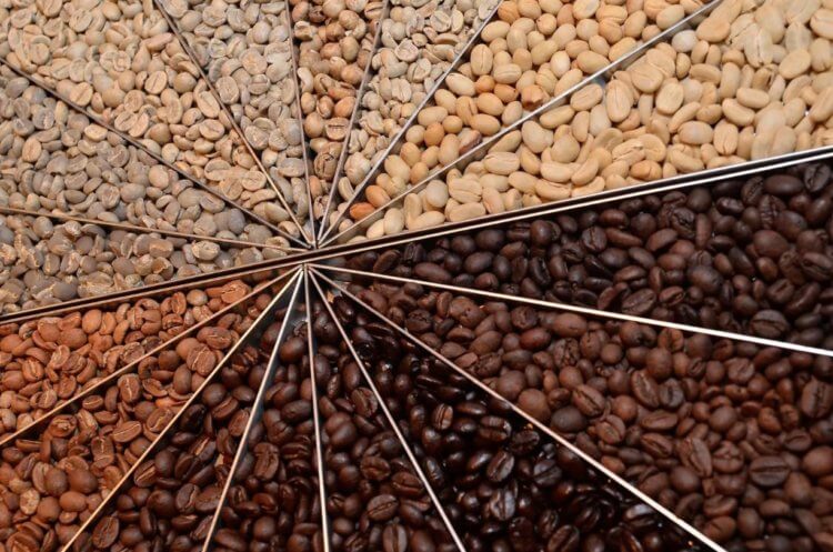 Как перемалывать кофе. В рамках исследования, ученые использовали по-разному обжаренные кофейные зерна. Фото.