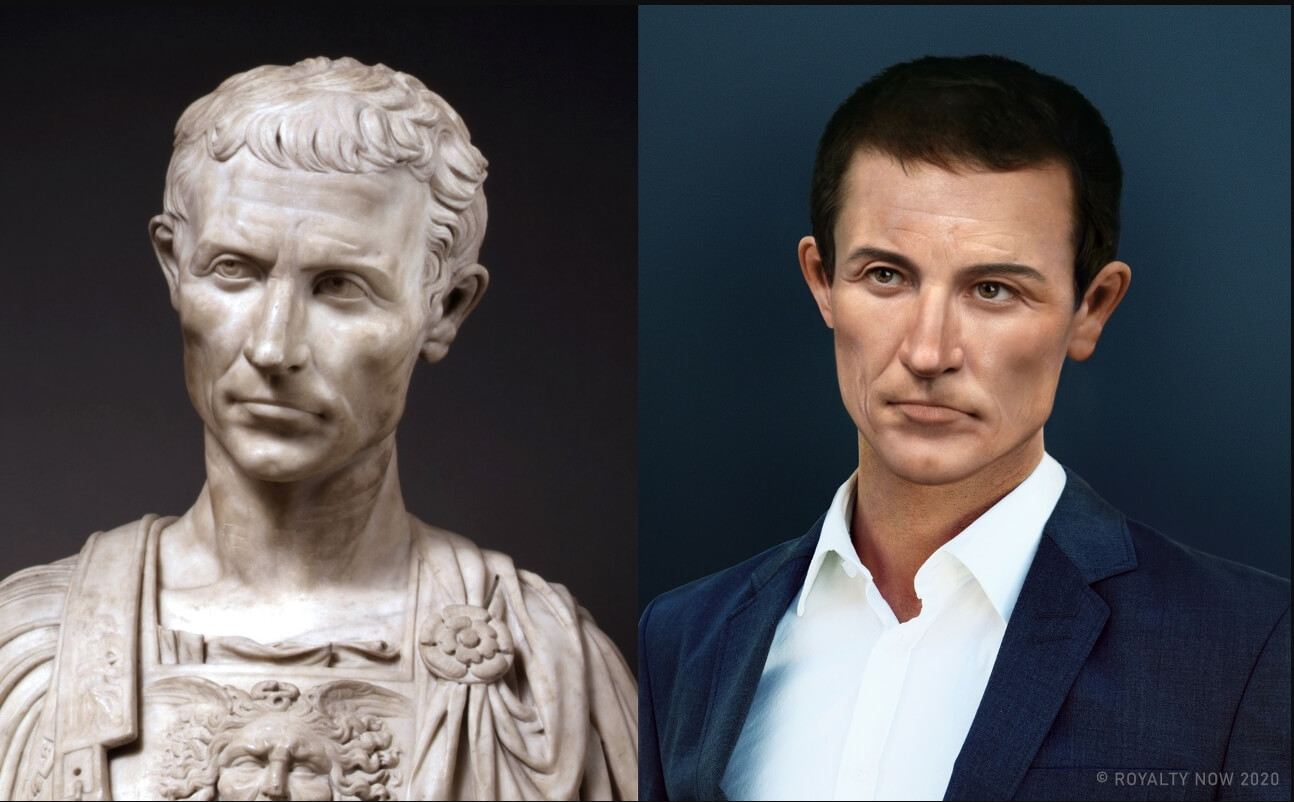 Гай Юлий Цезарь — император Древнего Рима. Гай Юлий Цезарь в современной одежде. Фото.