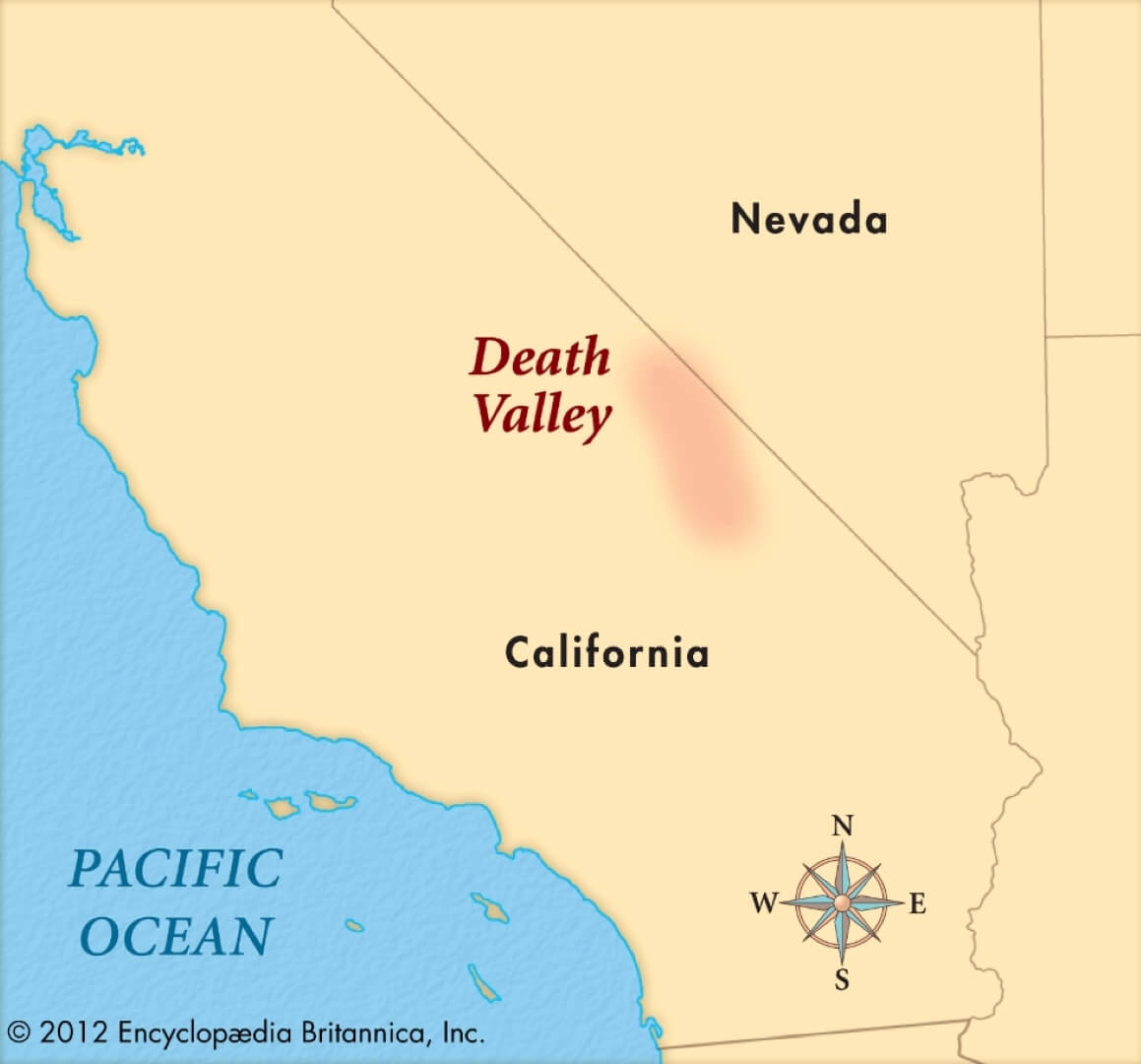 Озеро в Долине Смерти. Долина Смерти на карте. Фото.