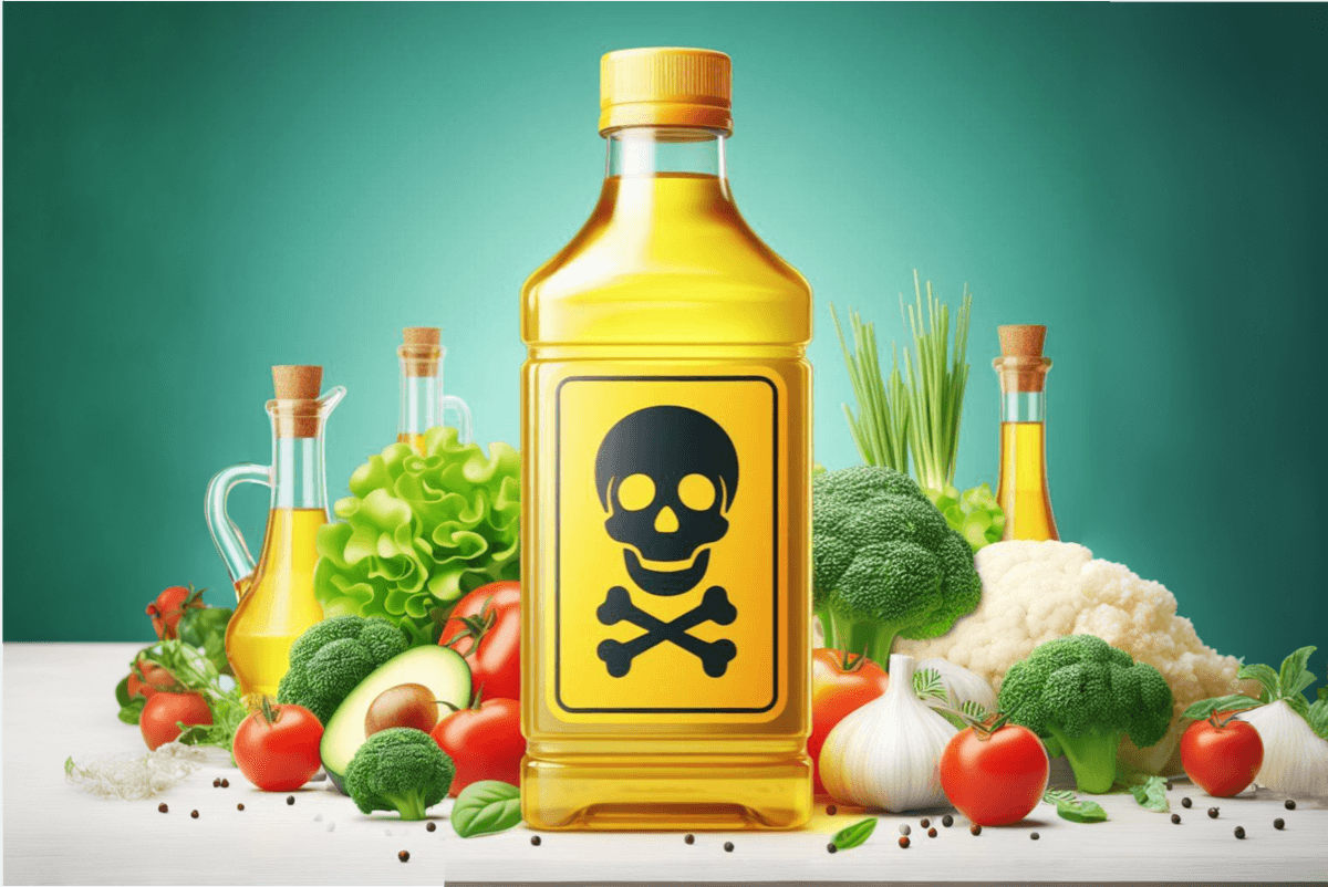 Растительное масло после жарки становится опасным для здоровья. После многократной жарки масло становится токсичным. Фото.