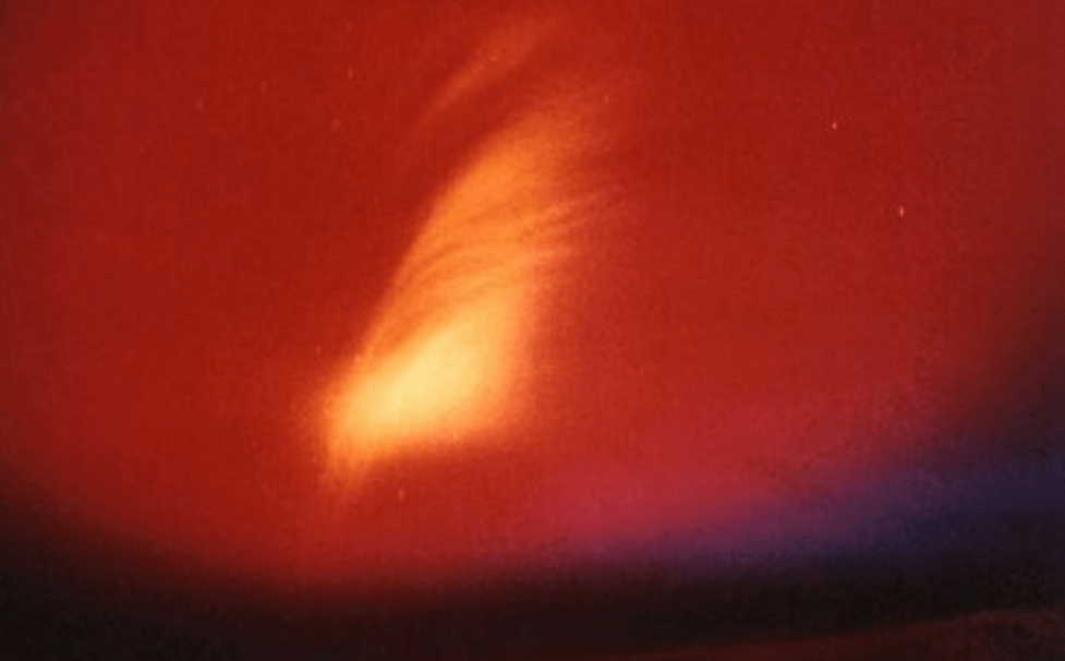 Ядерный взрыв в космосе. Вспышка после ядерного взрыва в космосе, снятая с расстояния 1200 км. Фото.