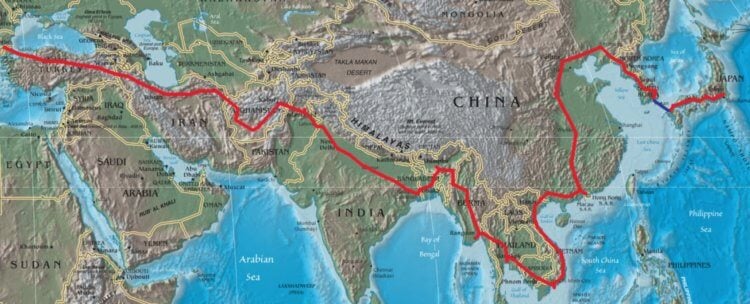 Азиатский маршрут AH1. Азиатский маршрут AH1 на карте. Фото.