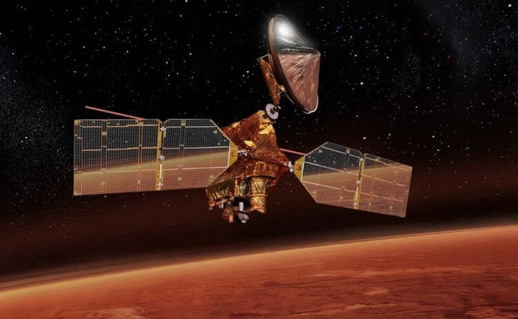 Hur små kratrar bildas. Mars Reconnaissance Orbiter interplanetära station. Bild: spaceflightinsider.com. Foto.