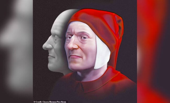 Ученые воссоздали лицо Данте Алигьери — человека, описавшего ад и рай. Фото.