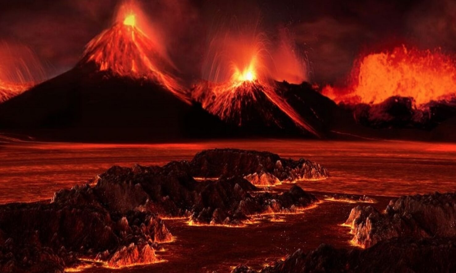 Последствия извержения вулканов в древности. Миллионы лет назад Земля была похожа на ад. Фото.