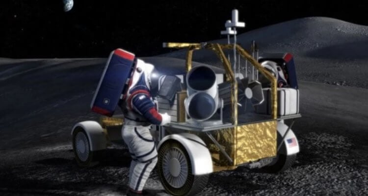 What kind of cars will drive on the Moon. Concept of a lunar car. Image: northropgrumman.com. Photo.
