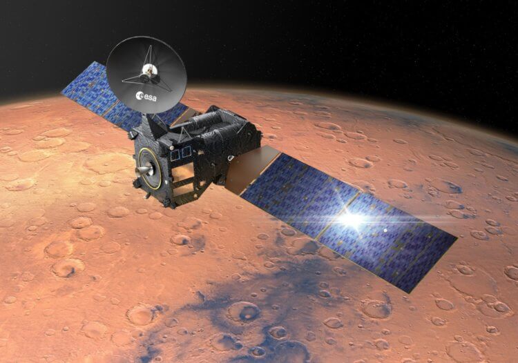 Edderkopper på Mars. Trace Gas Orbiter rumfartøj. Billedkilde: phys.org. Foto.