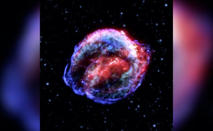 En supernovaeksplosion synlig fra Jorden. Keplers supernova. Billede: nasa.gov. Foto.
