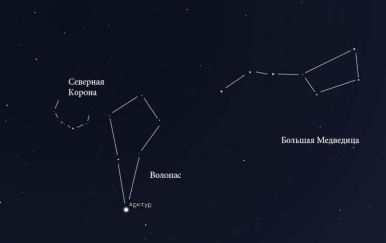 Как найти созвездие Северная Корона. Созвездие Северная Корона на ночном небе. Изображение: skygazer.ru. Фото.