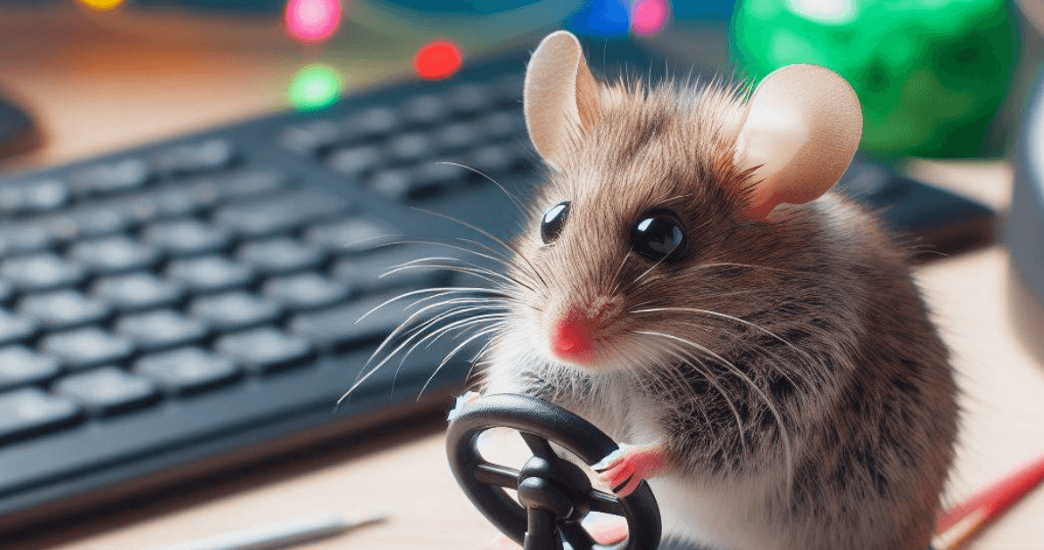 Почему мыши умнее, чем о них думали. В ходе эксперимента мышь должна правильно вращать колесо за вознаграждение. Фото.
