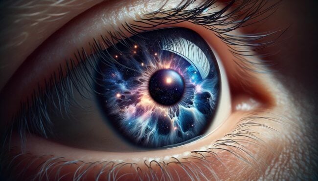 Редкое заболевание делает глаза человека «красивыми как космос». Фото.