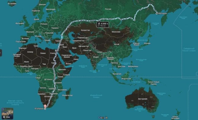 Самая длинная пешая дорога в мире ведет из Африки на север России. Фото.