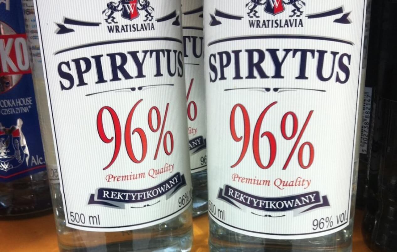 Wratislavia Spirytus: самый убийственный алкоголь в мире с крепостью 96%. Wratislavia Spirytus — самый крепкий алкогольный напиток в мире. Источник: winestreet.ru. Фото.