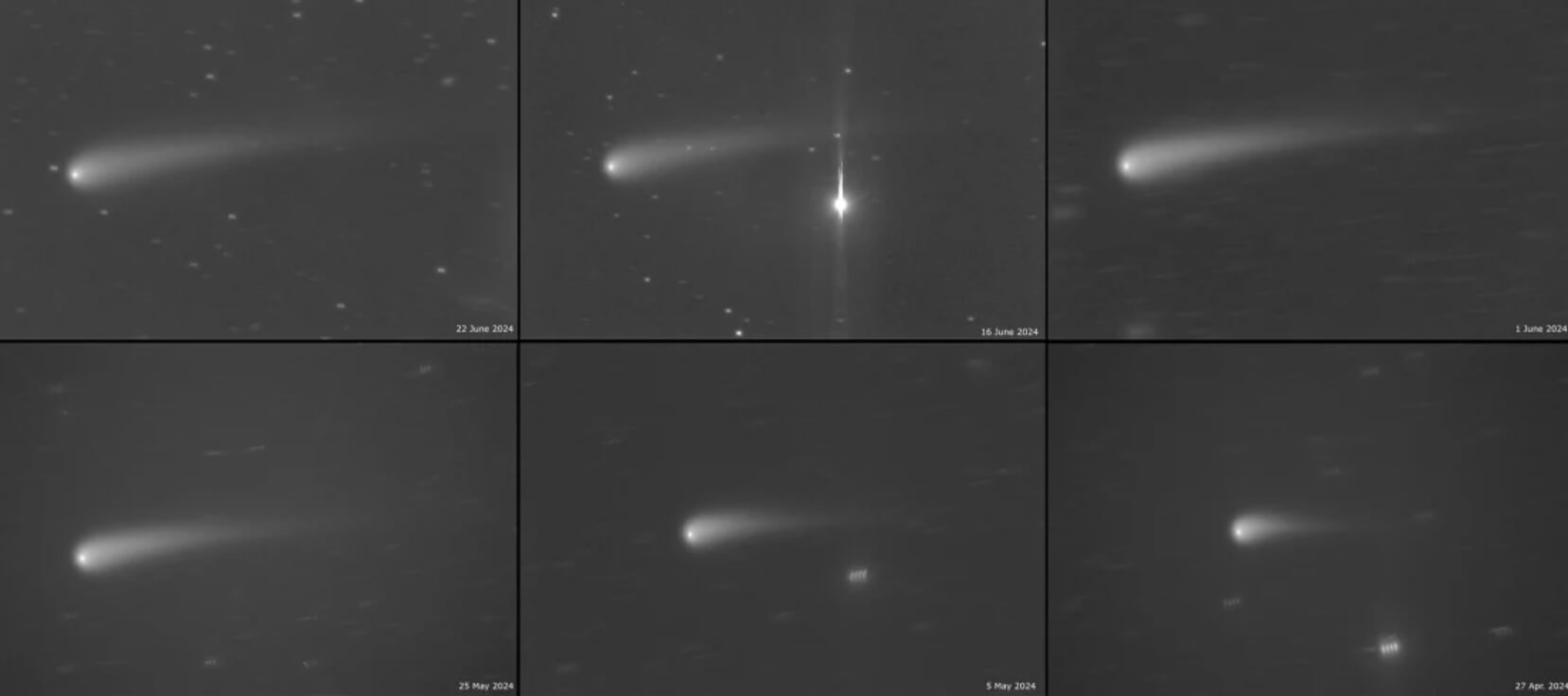 Фотографии кометы C/2023 A3. Источник изображения: edition.cnn.com. Фото.