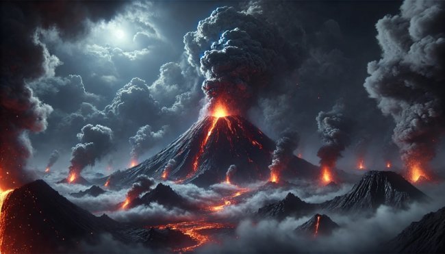 Что будет, если все вулканы Земли начнут извергаться одновременно. Фото.