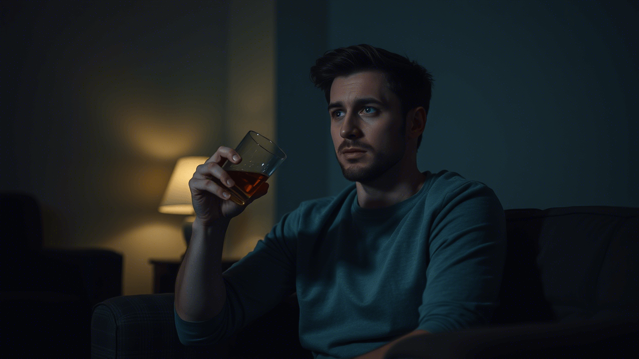 Почему мужчины не распознают тревогу. Тревожные состояния часто приводят к потреблению алкоголя, что усугубляет состояние. Фото.