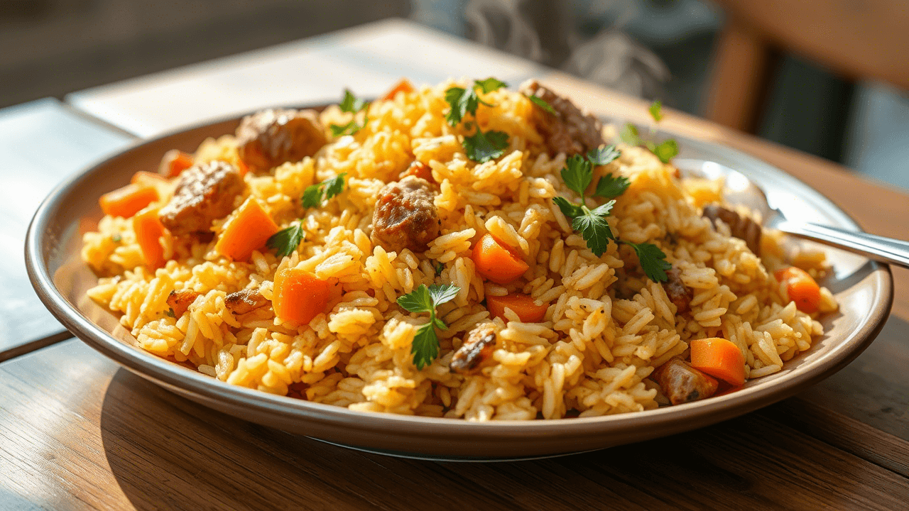 Плов лучше готовить заранее. Фото.