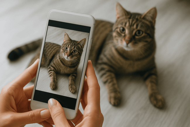 Понимают ли кошки и собаки, что их фотографируют? Фото.