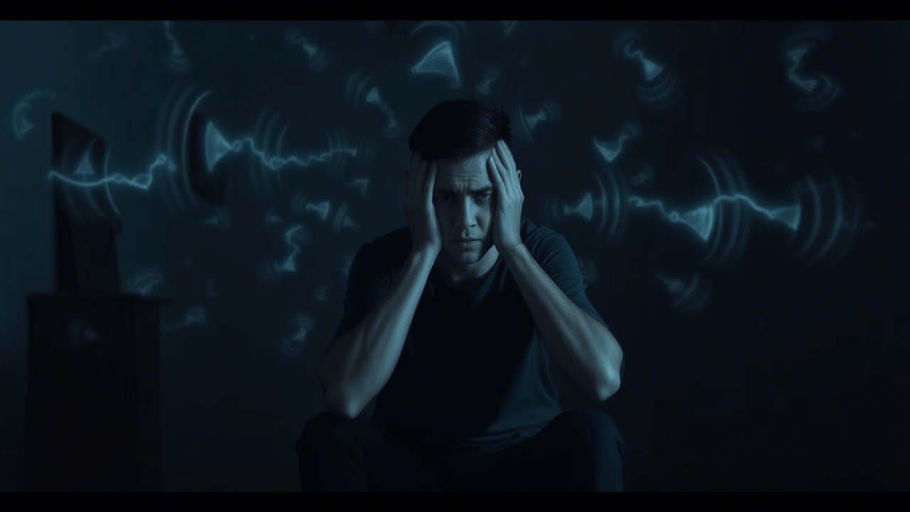 Во время слуховых галлюцинаций человек не понимает откуда он слышит звук. Фото.