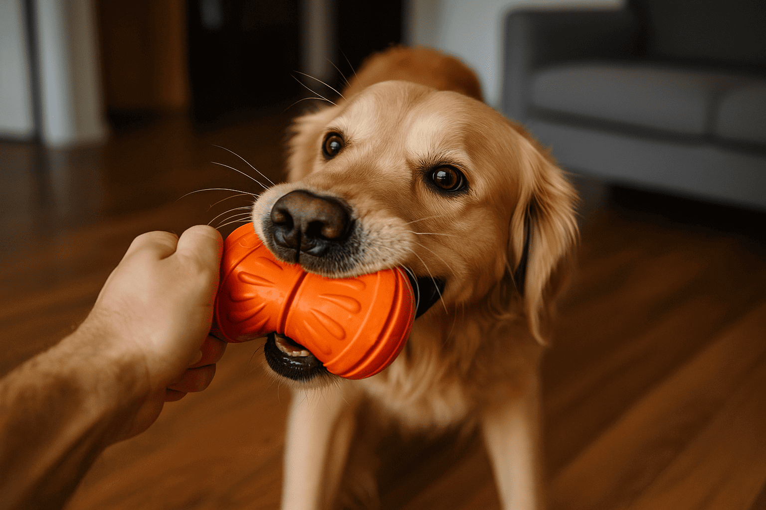 Не стоит отбирать у собак игрушки, кости и лакомства, если ещё не приучили их к такому вмешательству. Фото.