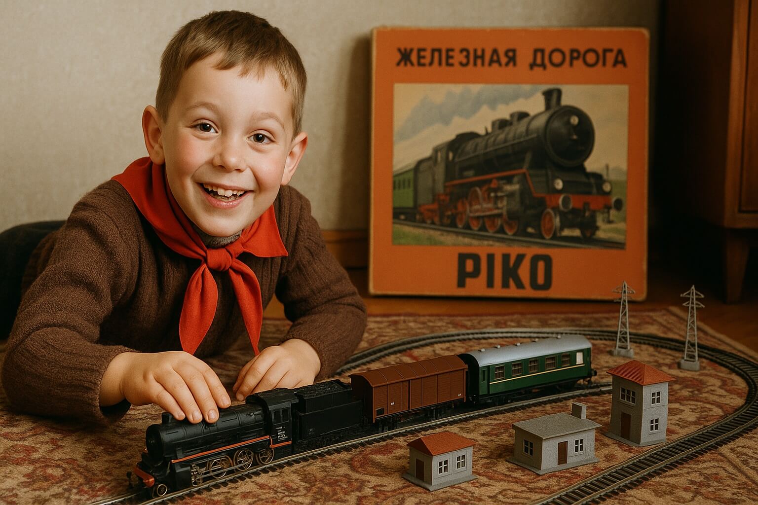 Железная дорога PIKO. Ребенок с железной дорогой PIKO. Железная дорога PIKO. Ребенок с железной дорогой PIKO. Фото.