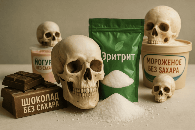 Продукты без сахара: почему они могут быть опаснее обычных сладостей. Фото.