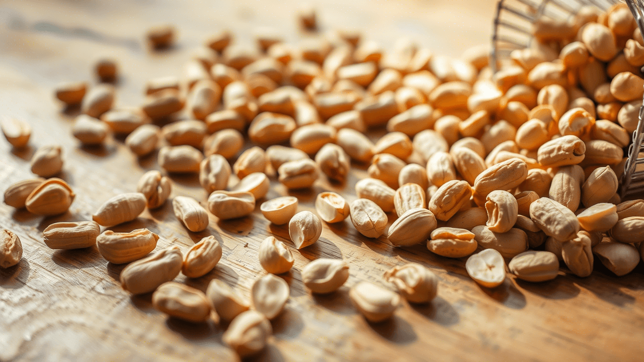 Арахис отличается от орехов по составу и типом белков. Фото.