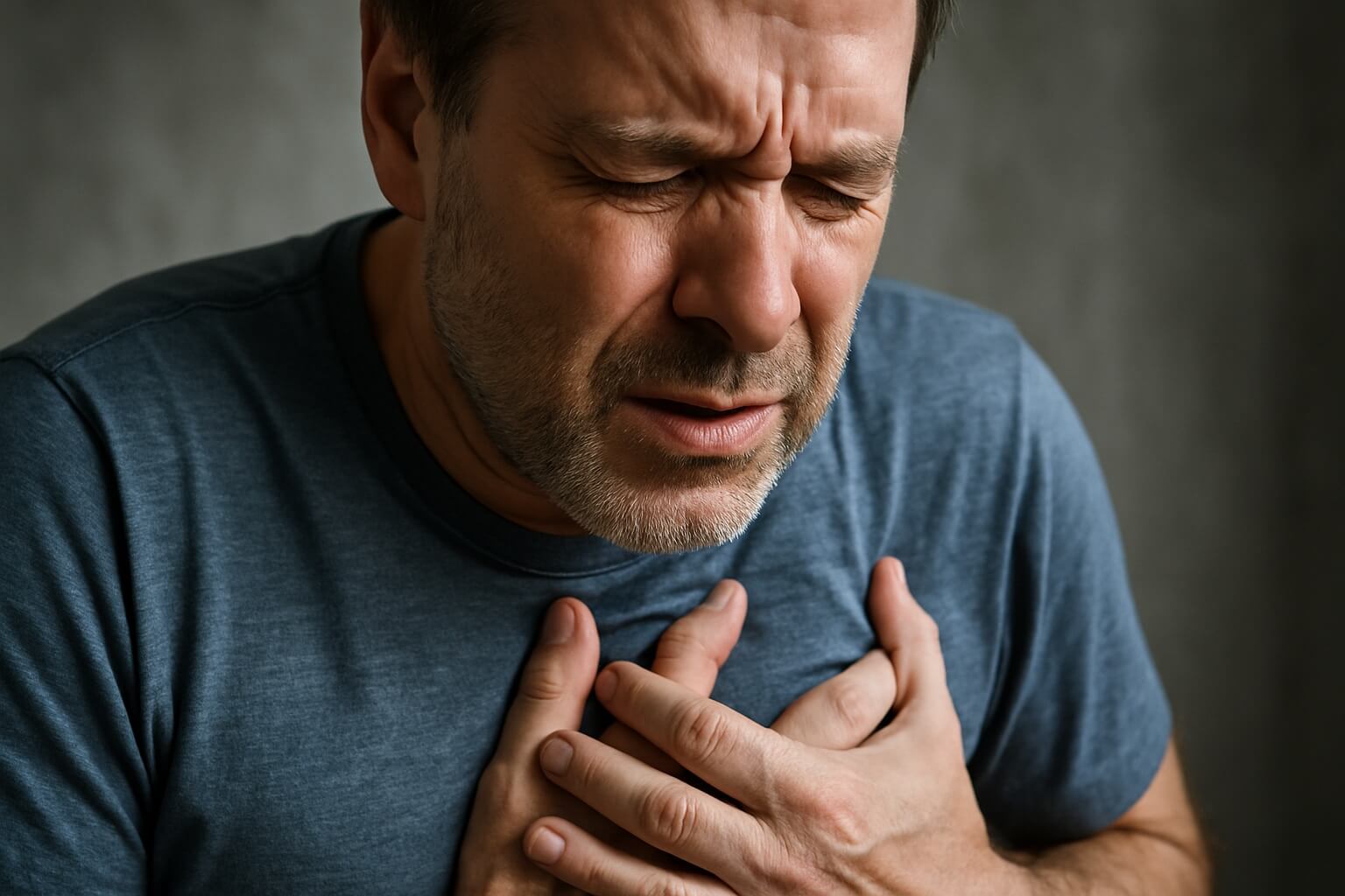 Боль в груди, которая не проходит. Боль в груди с отдачей в руку или спину может быть признаком инфаркта и требует немедленного вызова скорой. Фото.