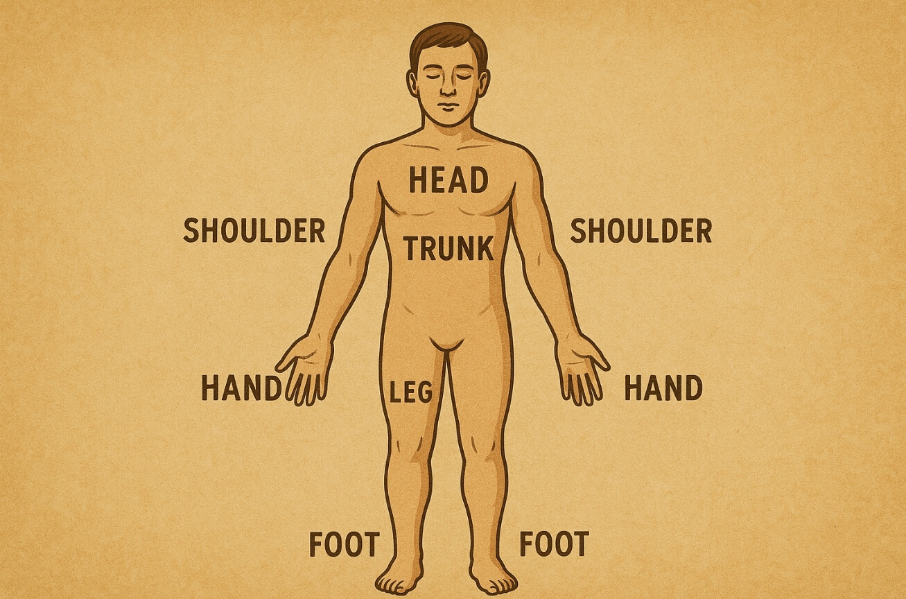 Мозг хранит карту тела всю жизнь без изменений. Фото.