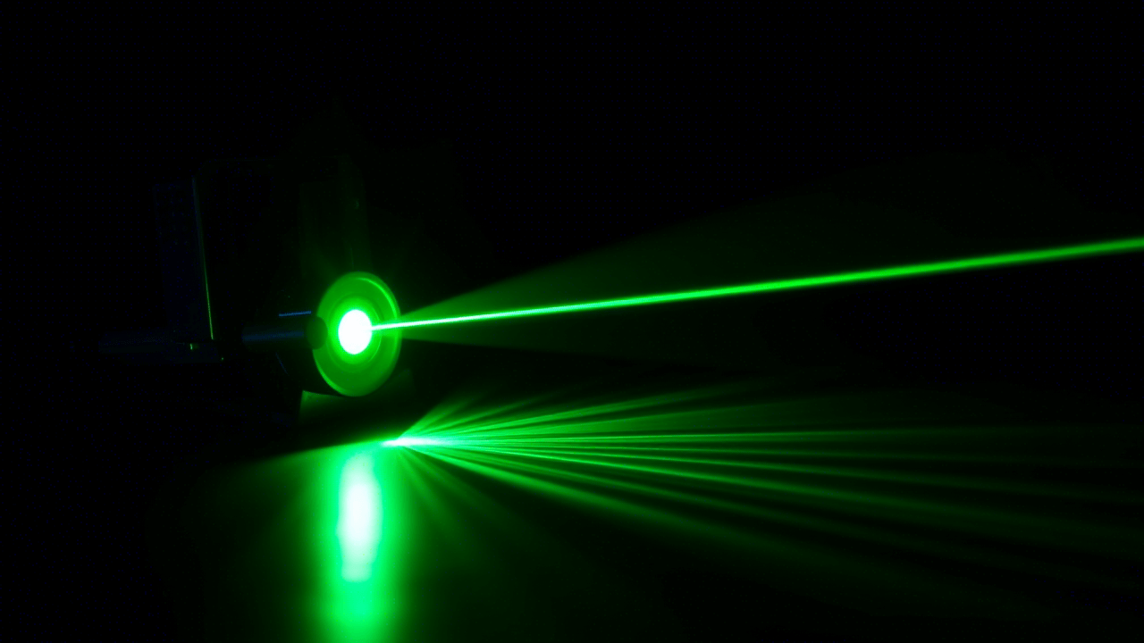 Лазером называется устройство, которое генерирует узконаправленный пучок света. Фото.