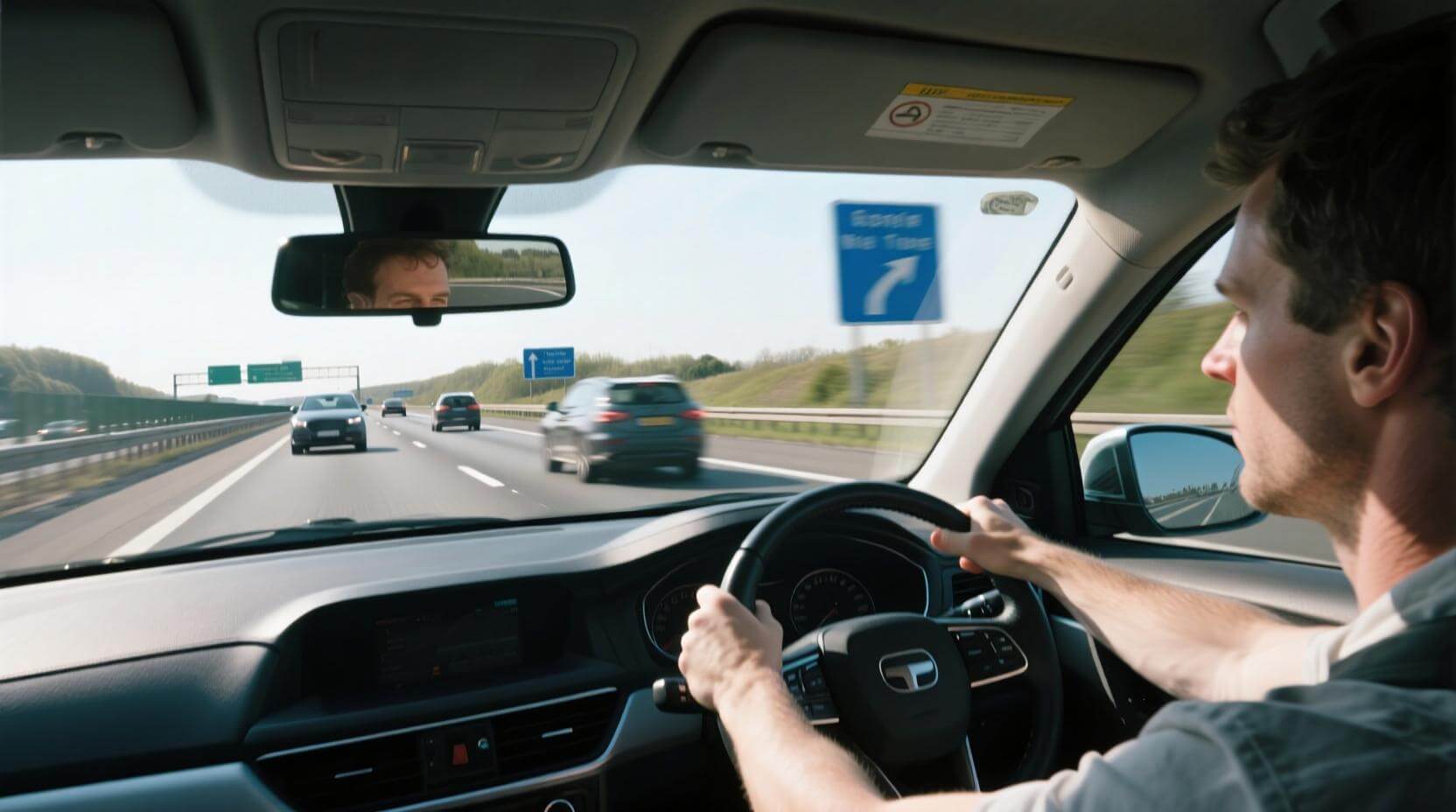 Обгон в автомобилях с правым рулем является сложной задачей на дорогах с правосторонним движением. Фото.