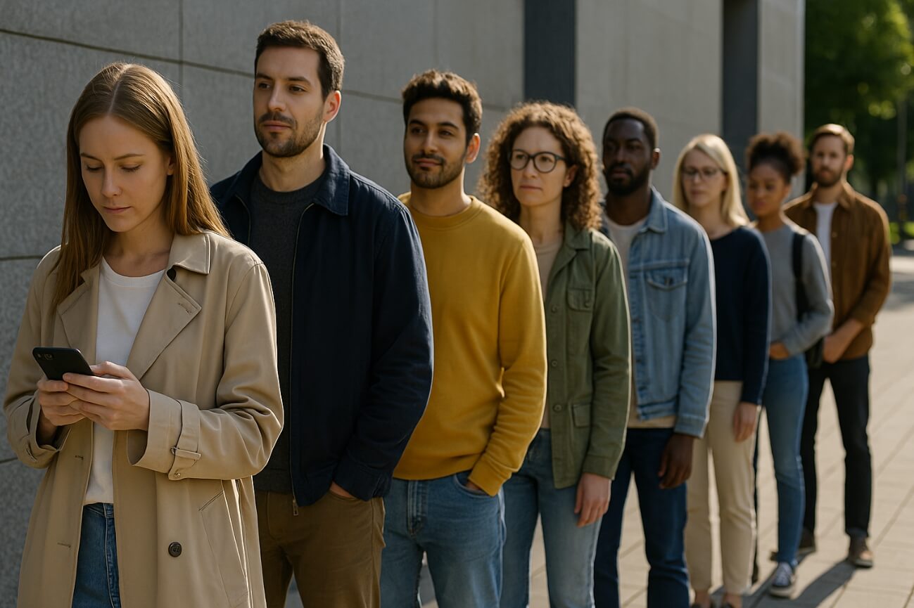 Многие люди каждую свою свободную минуту заполняют просмотром контента в смартфоне. Фото.