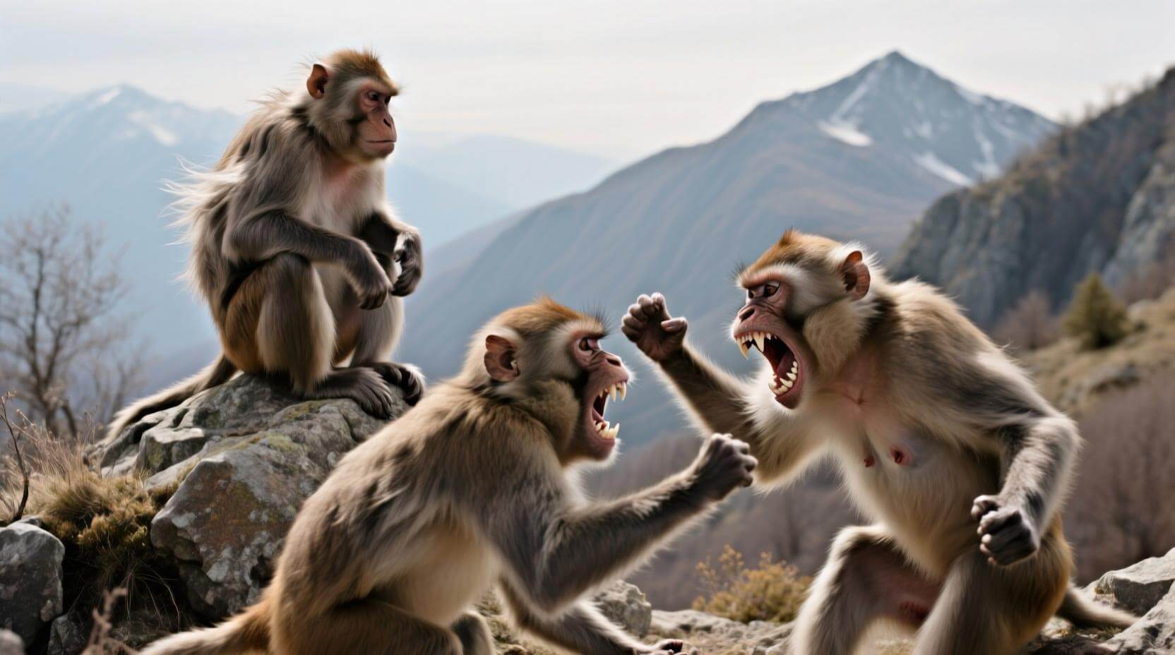 Наибольший интерес к конфликтам проявляли особи низкого социального ранга. Фото.