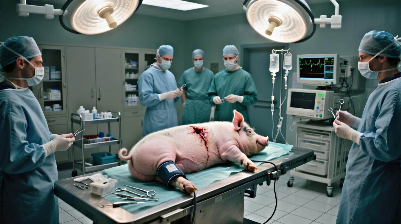 Почему именно свиньи подходят для экспериментов. Для пересадки органов используют специальных генно-модифицированых свиней. Фото.